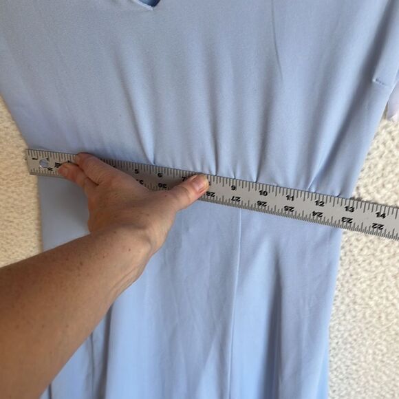 Halogen Dress Womens XS Light Blue Midi‎ V Neck - Picture 8 of 12